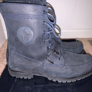 Sz 12 Blue Leather Polo Ralph Lauren Ranger Boots
